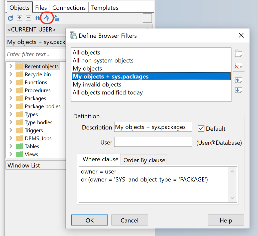 Browser filters