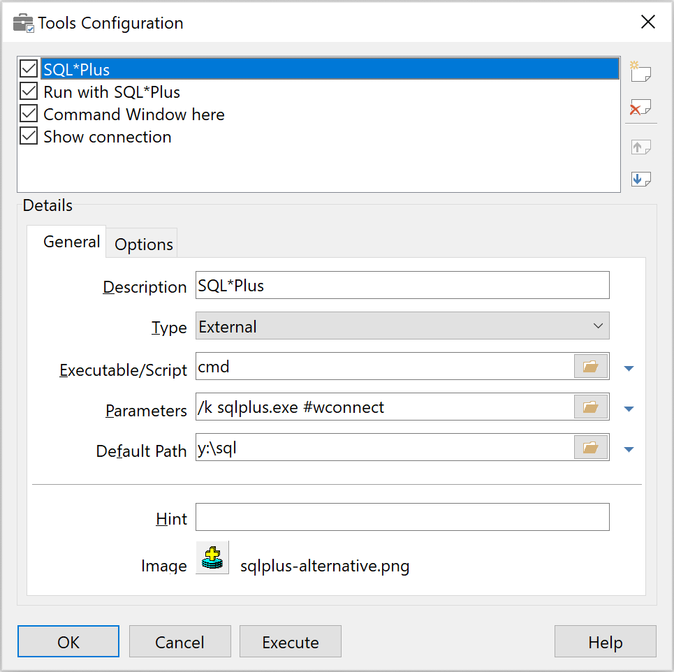 Configure Tools: SQL*Plus Configure Tools: SQL*Plus